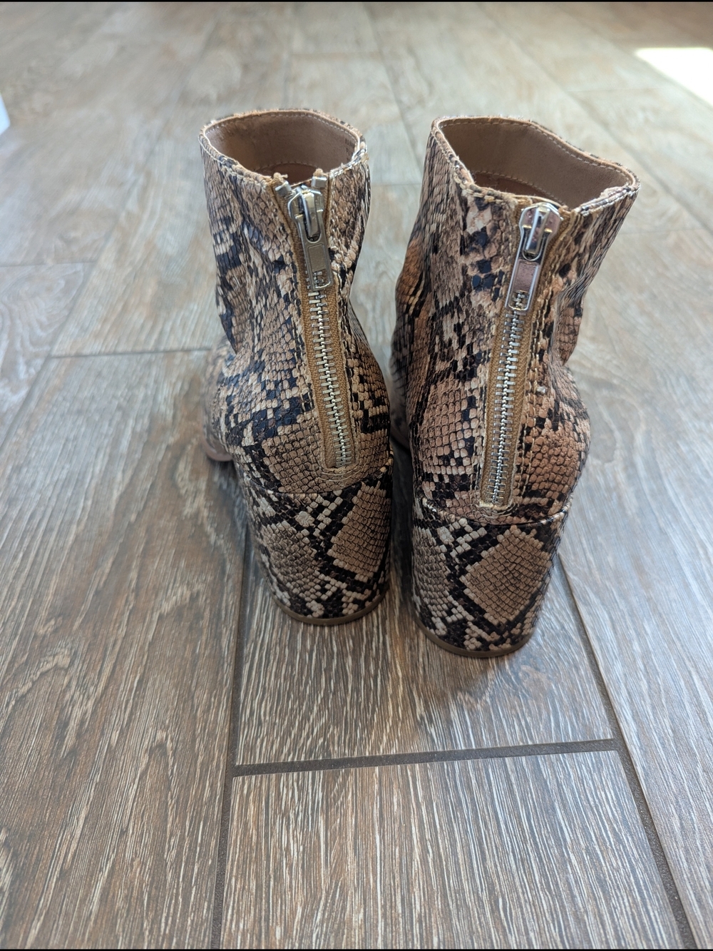 Steve Madden Snake-Print Ankle Boots Heeled Julianne Size 9 Pointed Toe - Picture 7 of 7